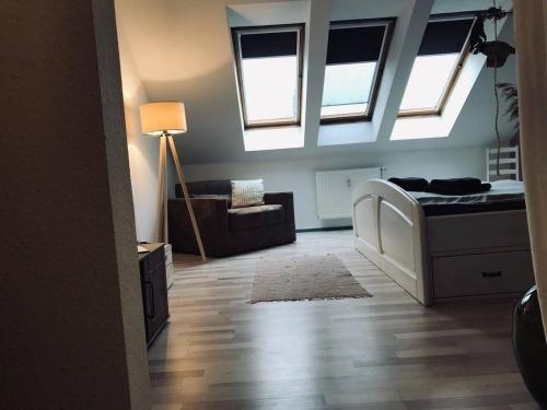Kuchyň nebo kuchyňský kout v ubytování Kleine Ferienwohnung mit Hund
