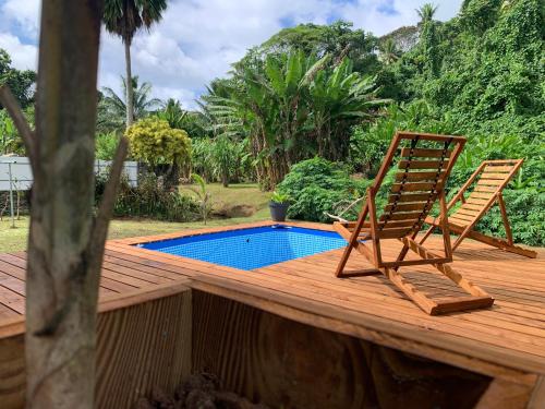 Bazén v ubytování Fare lei , bungalow en toute simplicité nebo v jeho okolí