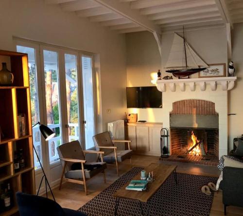 Posezení v ubytování Villa vue mer panoramique en Baie de somme