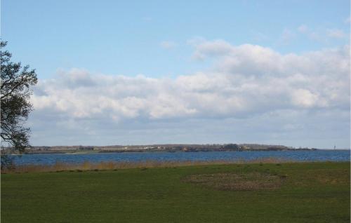 een grote hoeveelheid water met een boom en een veld bij 3 Bedroom Stunning Home In Stubbekøbing in Stubbekøbing