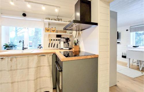 a kitchen with a counter top and a sink at Lovely Home In Ludvigsborg With Kitchen in Hörby