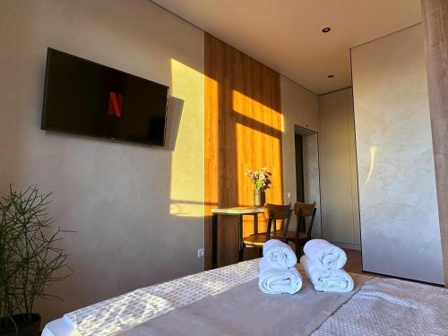 TV a/nebo společenská místnost v ubytování Apart Hotel Acropolis