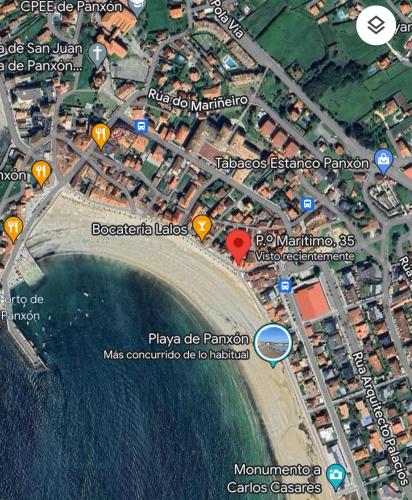 a map of a city and the ocean at PASEO MARÍTIMO PANXON in Nigrán