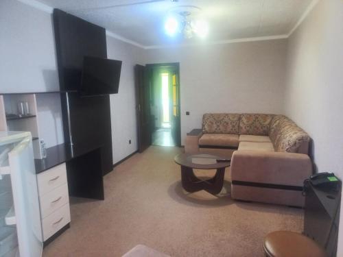 Køkken eller tekøkken på Гостиница Зеленая