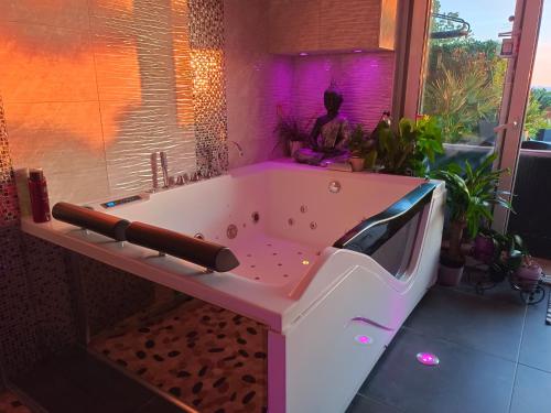 Φωτογραφία από το άλμπουμ του Spa de la Lune - Private love room suite with terrace and view - Air Conditioned- Double jacuzzi - Sauna - King size bed - Free WIFI - Free parking - Free breakfast - Close to CDG airport and to the North of Paris σε Clichy-sous-Bois