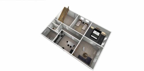 a rendering of a floor plan at Küstenliebe Cuxhaven 1 in Cuxhaven