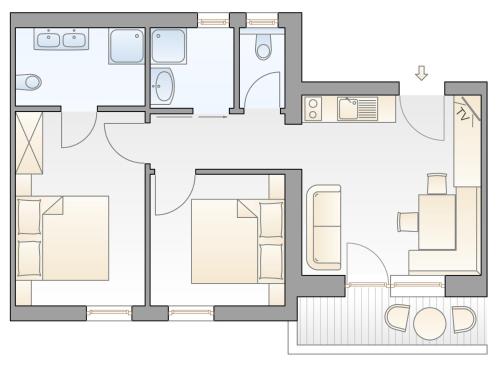 Půdorys ubytování Apart Hotel Ideal