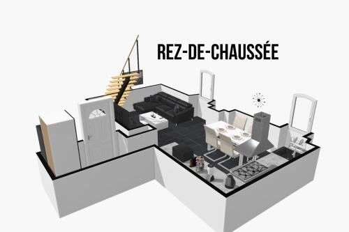 un plan d'étage d'un restaurant chinois dans l'établissement U Casone, B&W modern apartment, Spa, Wifi, Air-conditioning, Free parking, Decreasing prices, à Aghione