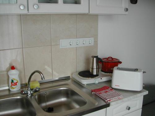 Orchidea Apartmanにあるキッチンまたは簡易キッチン