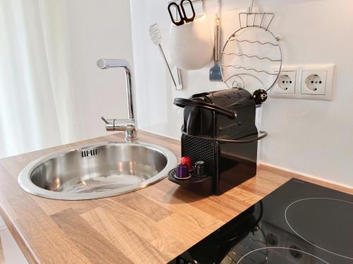 Kuchyň nebo kuchyňský kout v ubytování Ferienwohnung Hirtenbichel