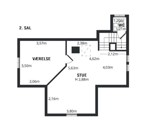 Půdorys ubytování Flot stort hus i Valby udlejes!