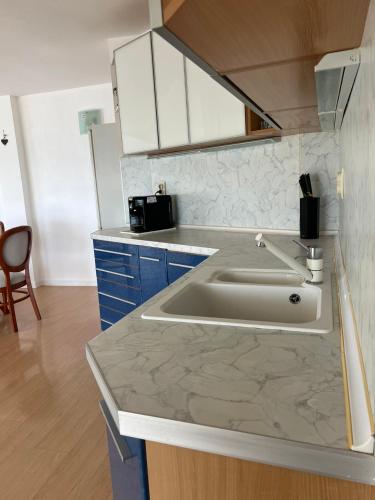 a kitchen with a sink and a counter top at TerraMar.Apart in Balchik