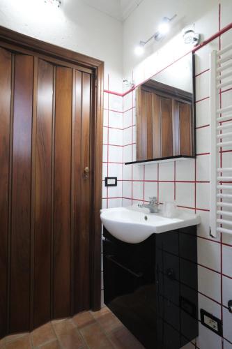 a bathroom with a sink and a mirror at Agriturismo Niccoland in Grosseto