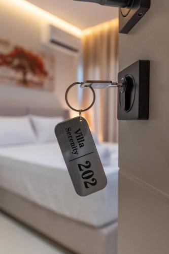 Postel nebo postele na pokoji v ubytování Villa Serenity