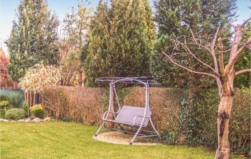 a swing in a garden next to a tree at 5 Bedroom Stunning Home In Grzybowo in Grzybowo