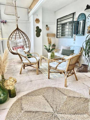 Ruang duduk di Apartamento terraza privada