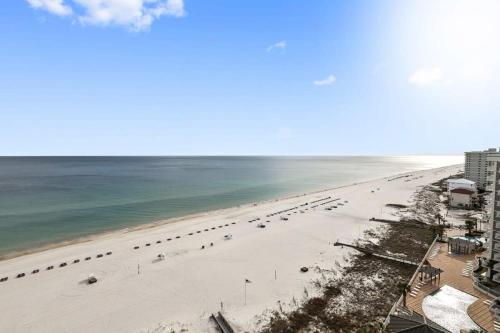 an aerial view of a beach with the ocean at Windward Pointe 1401-Large balcony best views in Orange Beach