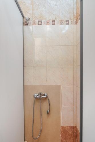 a shower with a shower head in a bathroom at Eirini Residence in Athens