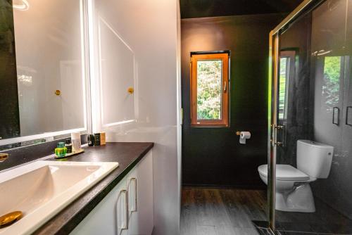 Ένα μπάνιο στο RoyalRelax Apartament w Lesie z Jacuzzi, Kinem domowym 88' - Białystok