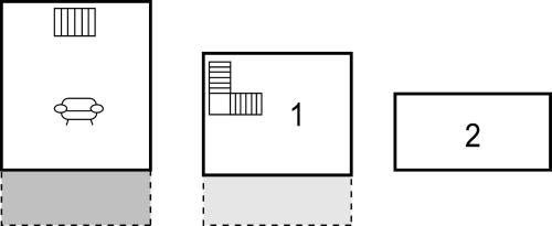 two diagrams showing the proportions of a house with two different numbers at Holiday Home Barczewo Kaplityny Vii in Barczewo