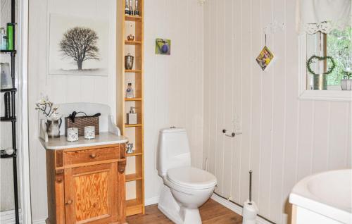 a bathroom with a toilet and a sink at 3 Bedroom Gorgeous Home In Tobyn in Tobyn