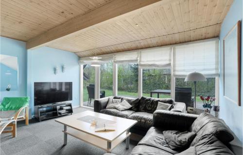 TV/trung tâm giải trí tại Stunning Home In Oksbøl With Sauna
