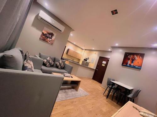 Ruang duduk di السعادة سويت - الملز الرياض Saada Suites Serviced Apartments