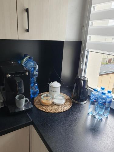 Dapur atau dapur kecil di Apartament Przy Ratuszu