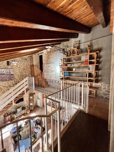 an overhead view of a staircase in a building at Il Palazz8 - Dimore di Charme in San Polo dei Cavalieri