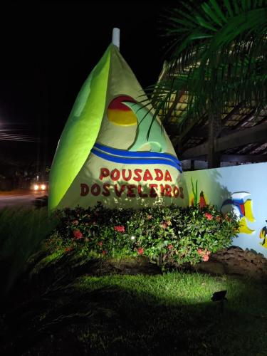 a sign for a pucosaosaosaosaosaosaosaosaosaosa at Pousada dos Veleiros in Nova Almeida