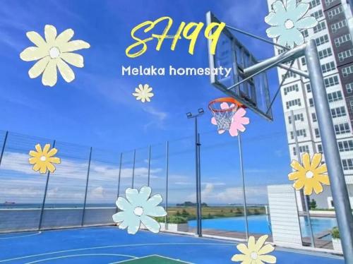 an image of a basketball hoop with flowers at 马六甲 Melaka Amber cove residence Jonker Street in Melaka