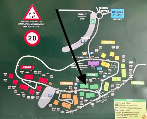 a sign with a map of a road at Durbuy Dream in Durbuy