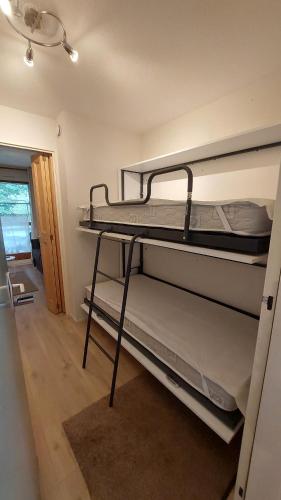 Μία ή περισσότερες κουκέτες σε δωμάτιο στο Studio au pied des remontées/wifi/smart TV/parking