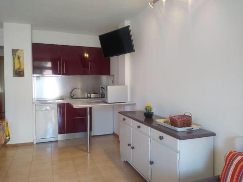 Nhà bếp/bếp nhỏ tại Appartement T3 de 6 places en bord de mer