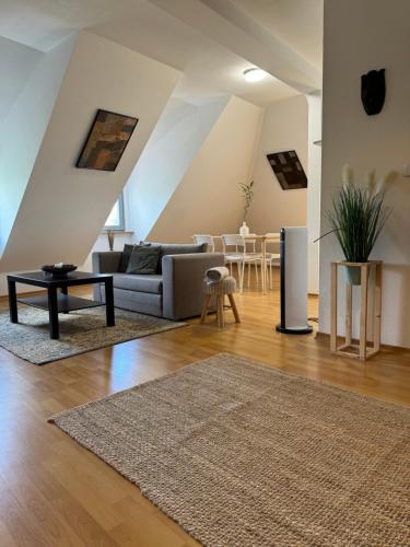 Boho Apartment in der Stadtmitteにあるシーティングエリア