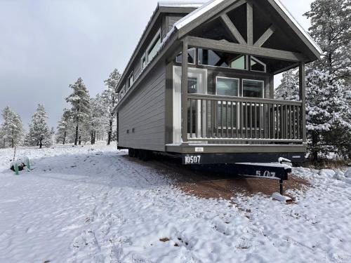 Το Cozy Cabin With Mountain View 6A τον χειμώνα