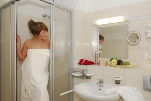 Koupelna v ubytování Hotel Pesterwitzer Siegel