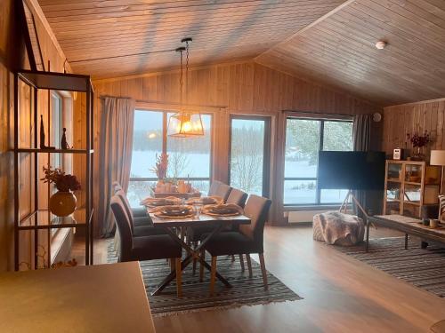 Posezení v ubytování Måsåplassen Friisvegen Mountain Lodge