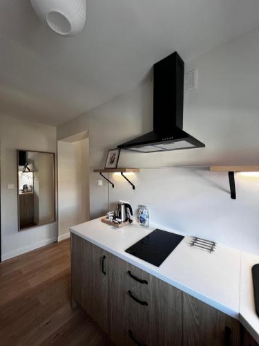 Kuchyň nebo kuchyňský kout v ubytování Apartamenty Św Stanisława