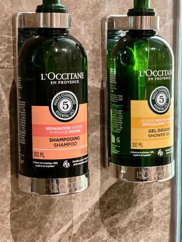 two bottles of liquid sitting next to each other at Sentire Hotels & Residences Taksim in Istanbul