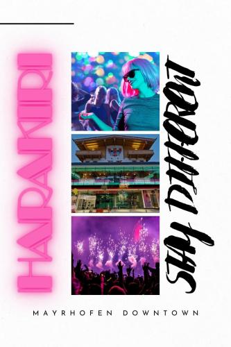 a poster for a concert with a picture of a group of people at Partyhouse HARAKIRI stay DIFFERENT 60 seconds to MOUNTAINS! Free PARKING! Self CHECK-IN in Mayrhofen