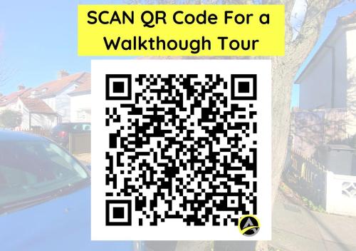 a qr code for a walkthrough portion of a car at Delightful London Chalet House in Bromley