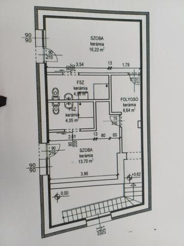 a drawing of a floor plan at Borház in Dédestapolcsány