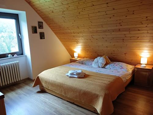 Postel nebo postele na pokoji v ubytování SPA Pod Javory