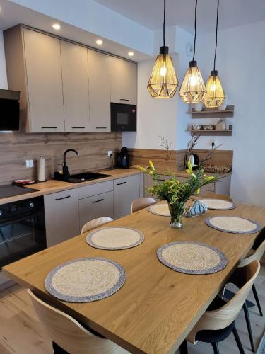 Kuchyň nebo kuchyňský kout v ubytování Apartament LILLA 2