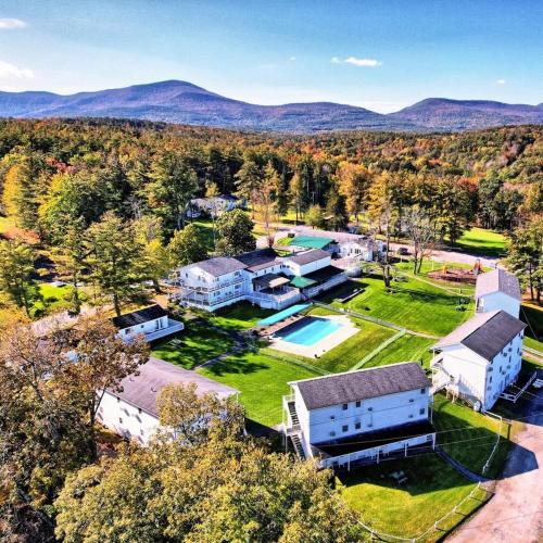 an aerial view of a home with a large yard at Gavin's Iris h Country Inn in Cornwallville