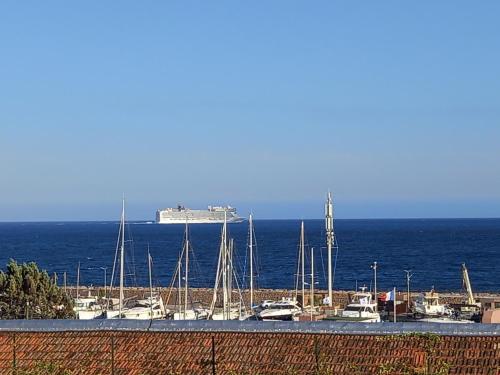 un groupe de bateaux est amarré dans l'eau dans l'établissement Un rêve au bord de mer, à Théoule-sur-Mer