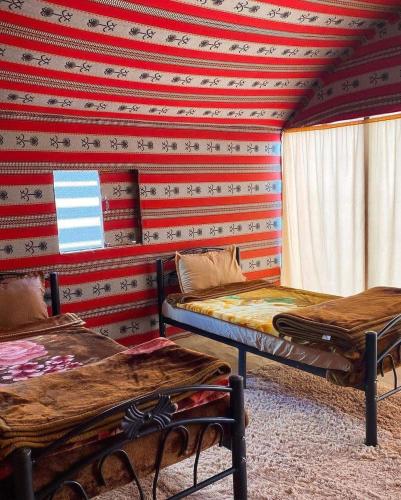Postel nebo postele na pokoji v ubytování Luxury Bedouin camp