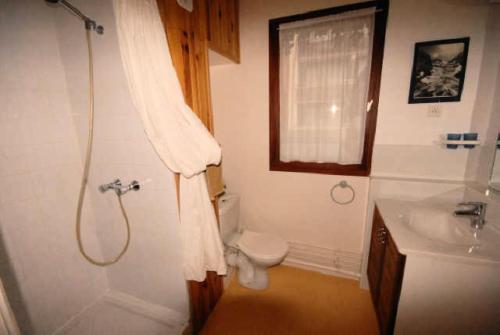 une salle de bain avec une douche, des toilettes et un lavabo dans l'établissement LE CHALET - Piscine 13 - Studio pour 4 Personnes MAE-8744, à Gourette