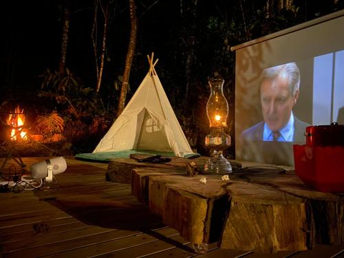 TV a/nebo společenská místnost v ubytování Chapola Home